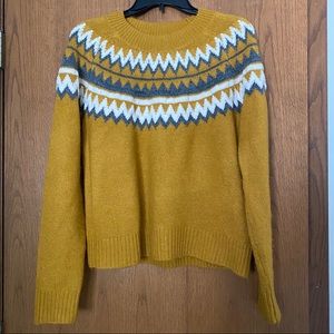 Super Soft Mustard Yellow Fair-Isle Sweater - Med